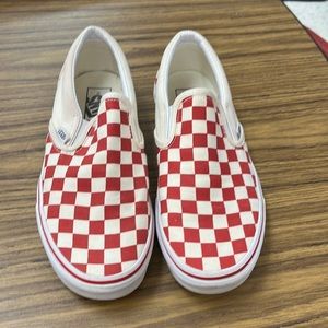 Red checkered Vans - Womens 8